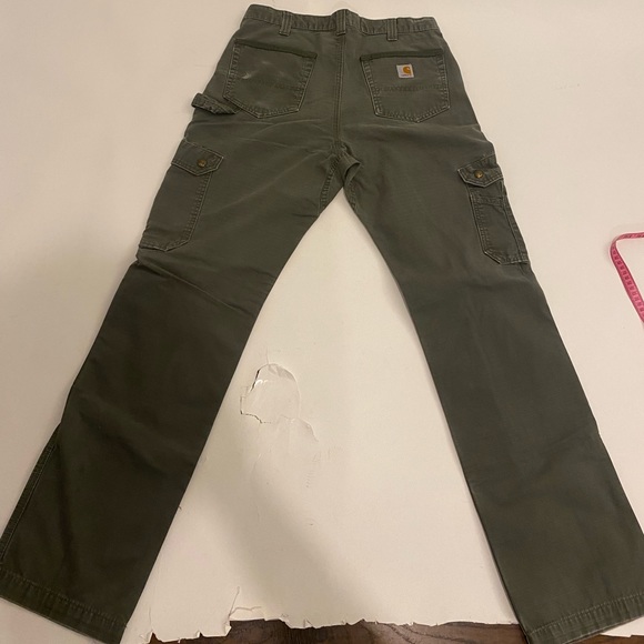 Carhartt Pants Mens Green Cargo Ripstop Cotton Workwear Pockets Carpenter. - Picture 6 of 13